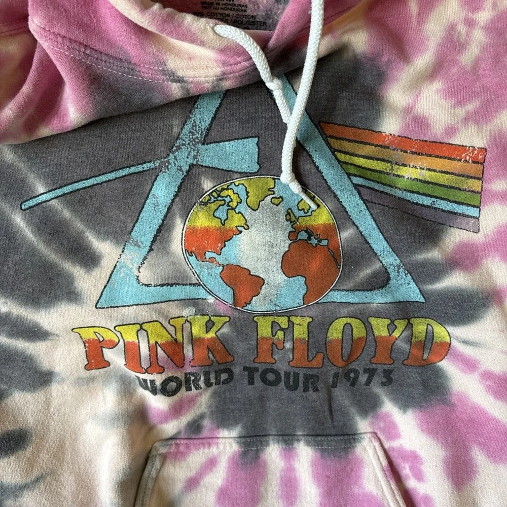 UrbanOutfitters Pink Floyd 1973 World Tour TieDye Hoodie Men's M Dark Side Retro